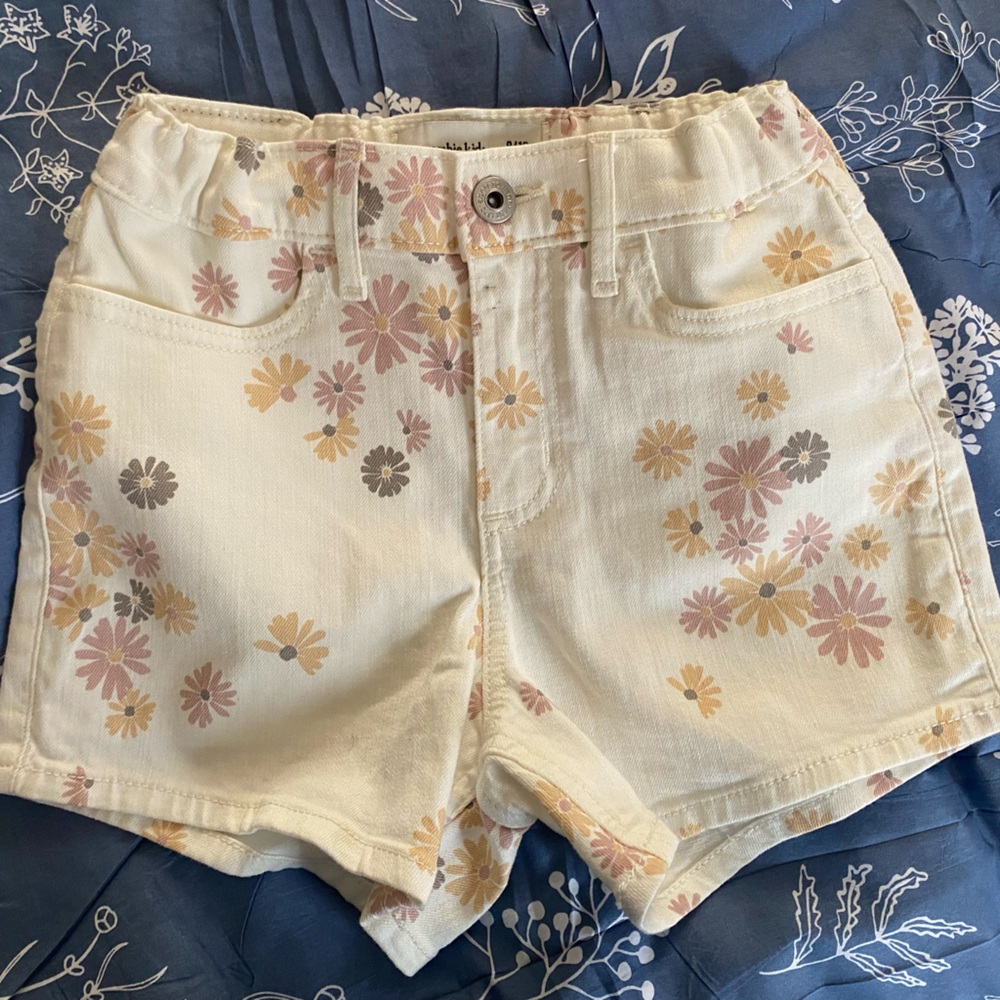 Abercrombie Kids Floral Print Shorts - Cream and Pink